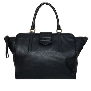 MARC JACOBS Womens Flipping Out Large Leather Tote Bag Purse In Black